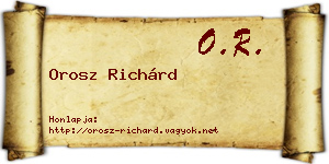 Orosz Richárd névjegykártya