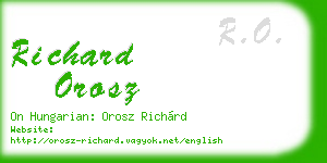 richard orosz business card