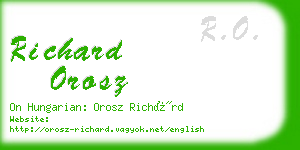 richard orosz business card